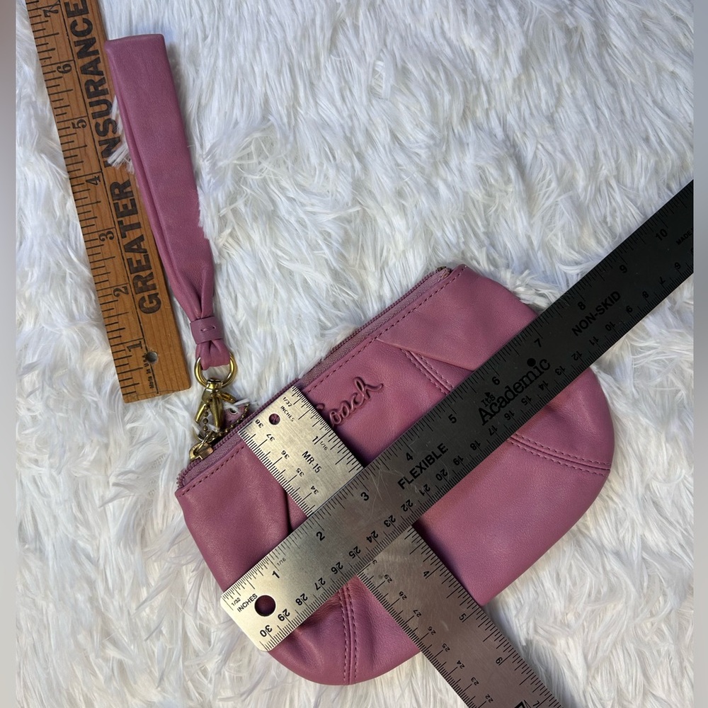 COACH Pink Pleated Wristlet With Strap h7 - Picture 7 of 7